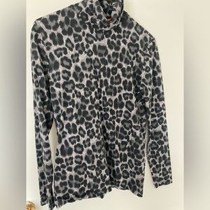Leopard Print Turtle Neck Top